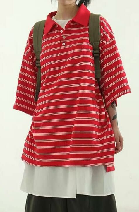 橫間短袖Polo Tee taptaptap-048T