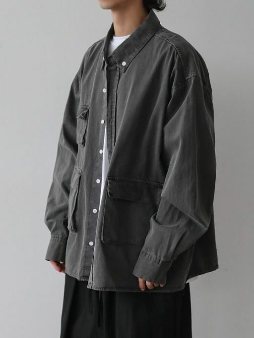 洗水淨色長袖恤衫 S2287