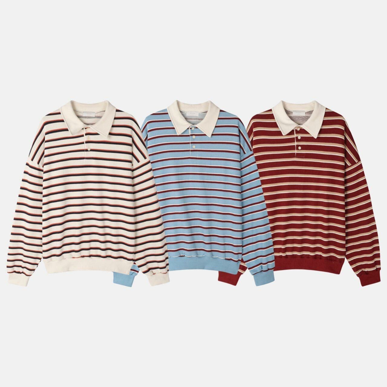 橫間長袖PoloTee T5601