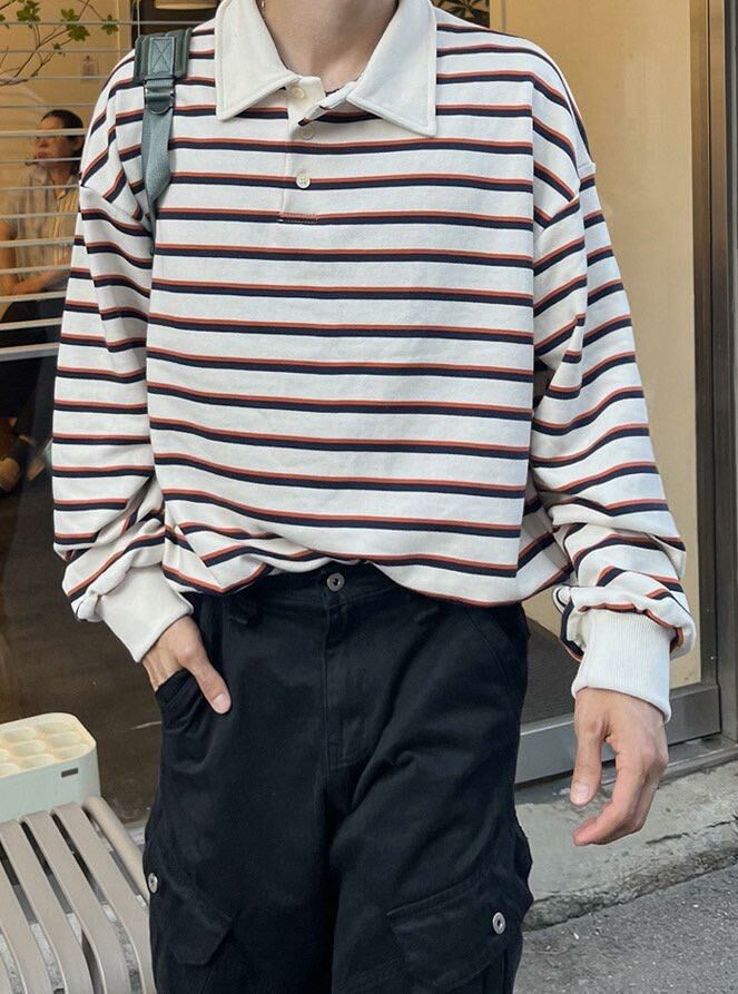 橫間長袖PoloTee T5601