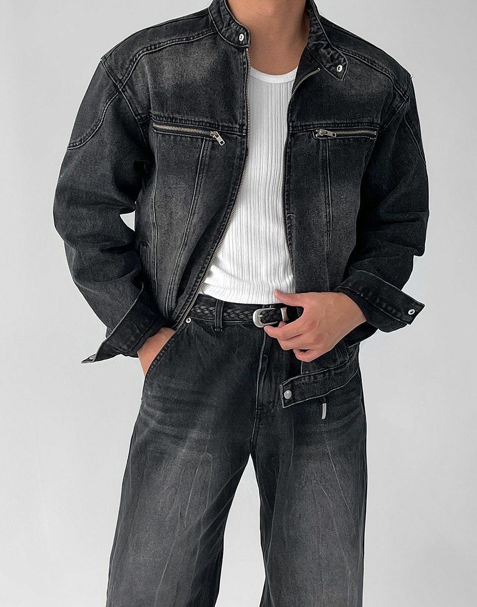 洗水企領牛仔褸 JK2538