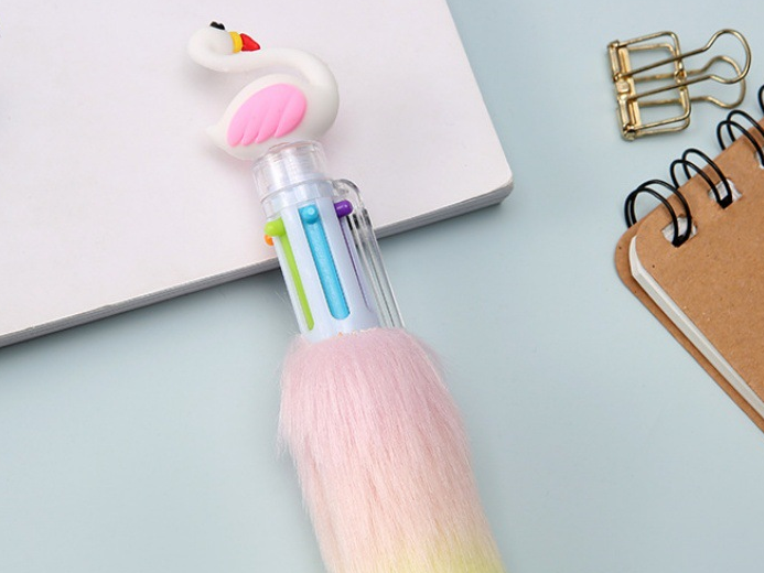 flamingo毛绒六色圆珠笔