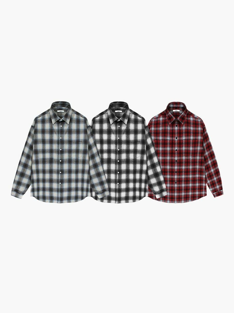 格仔長袖恤衫 LOBBY-020S