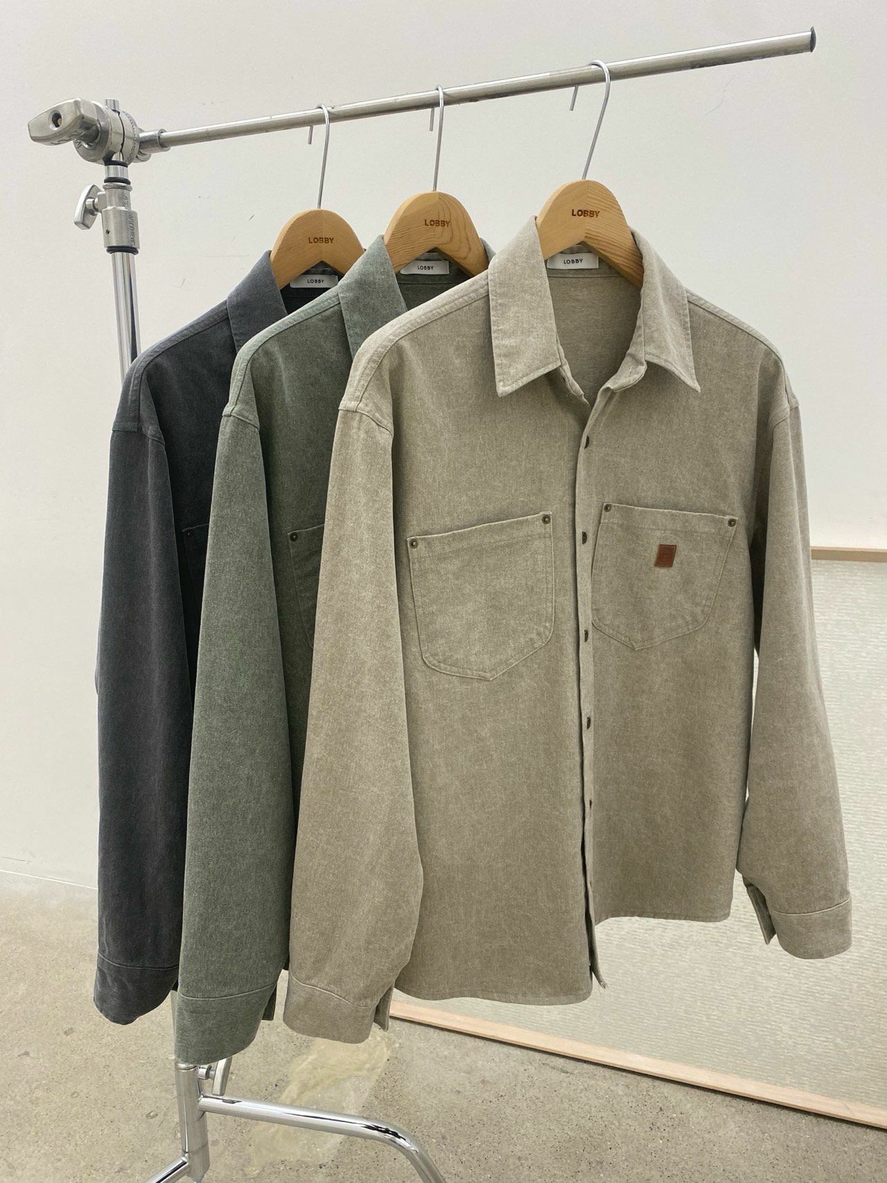 洗水淨色長袖恤衫 LOBBY-022S