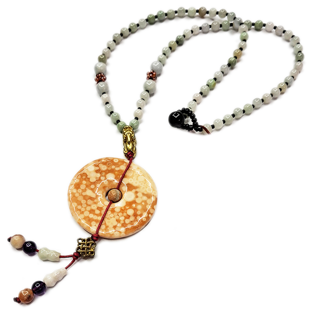 龍宮舍利平安扣&緬甸玉項鍊【十方】130961