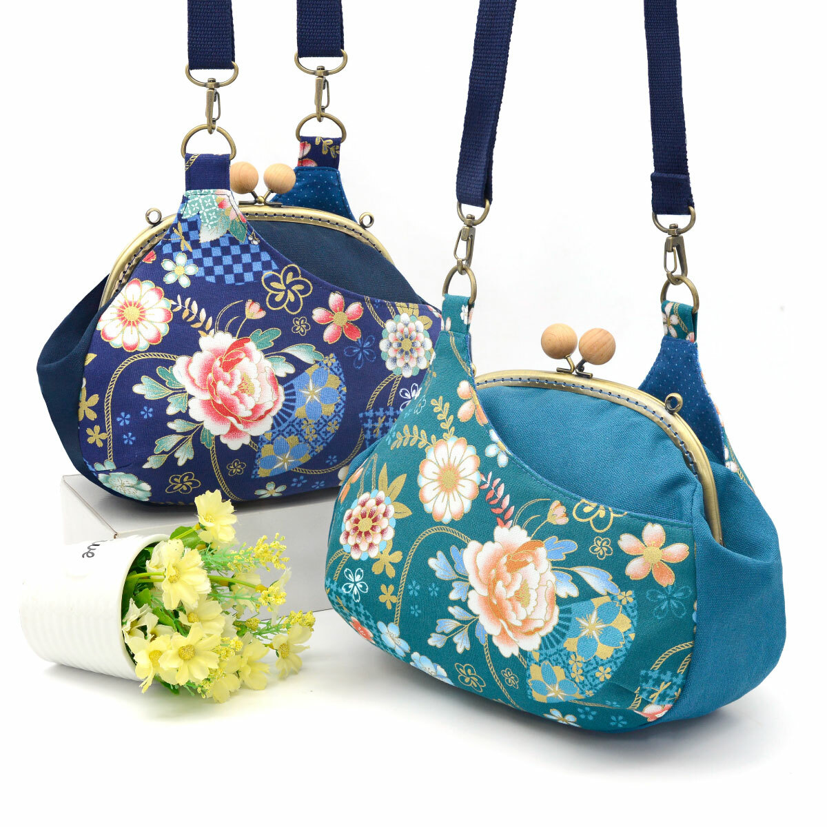 弧形口金肩背斜背包【成品包】