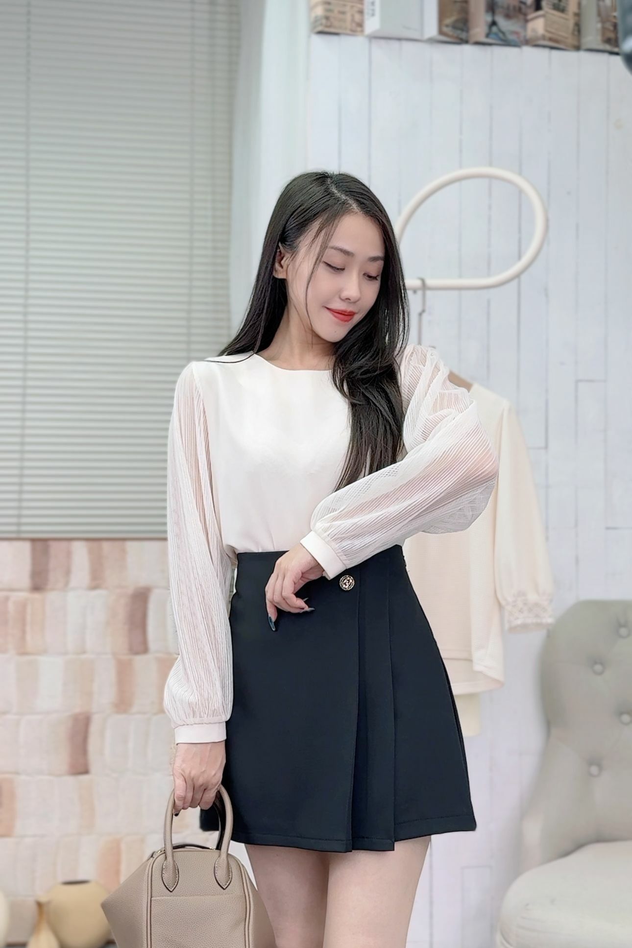 TOP#6488 ♡綿密細雨雪紡TOP♡