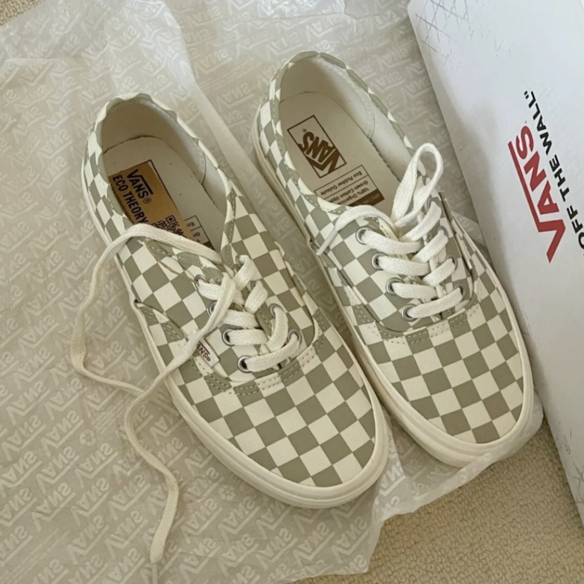 【現貨】Vans Authentic 棋盤格 帆布鞋 情侶鞋 煙燻灰