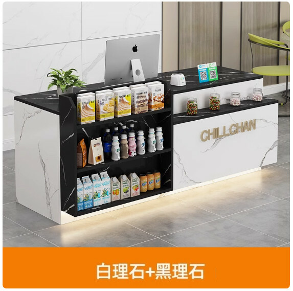 超市便利店收銀臺，公司辦公前臺，士多店櫃臺，接待臺，酒吧吧臺【尺寸140x60x100cm】下單後聯絡客服確認發貨顔色與方位