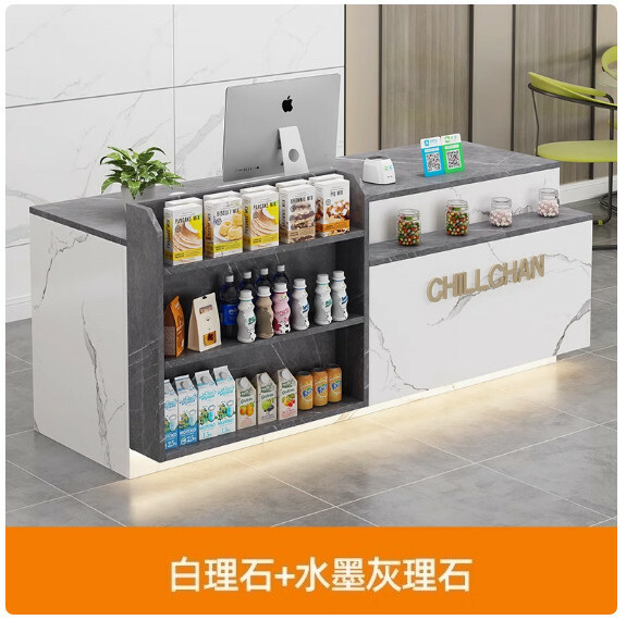 超市便利店收銀臺，公司辦公前臺，士多店櫃臺，接待臺，酒吧吧臺【尺寸160x60x100cm】下單後聯絡客服確認發貨顔色與方位
