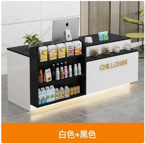 超市便利店收銀臺，公司辦公前臺，士多店櫃臺，接待臺，酒吧吧臺【尺寸180x60x100cm】下單後聯絡客服確認發貨顔色與方位