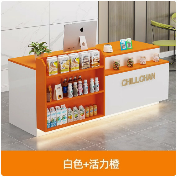 超市便利店收銀臺，公司辦公前臺，士多店櫃臺，接待臺，酒吧吧臺【尺寸200x60x100cm】下單後聯絡客服確認發貨顔色與方位