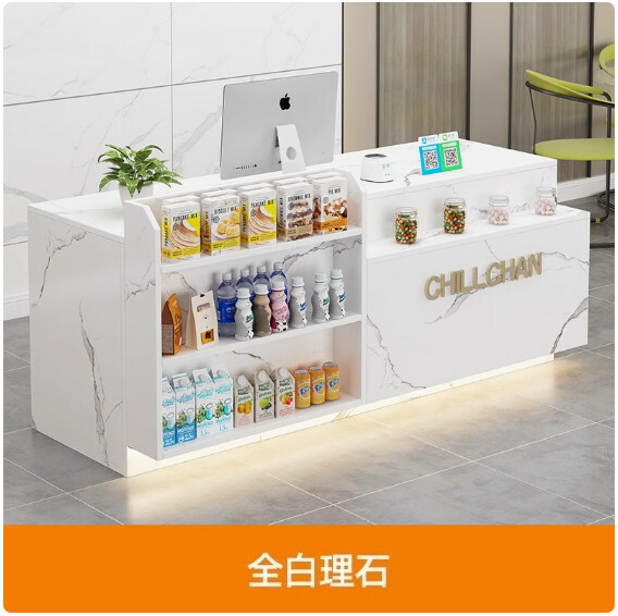 超市便利店收銀臺，公司辦公前臺，士多店櫃臺，接待臺，酒吧吧臺【尺寸260x60x100cm】下單後聯絡客服確認發貨顔色與方位
