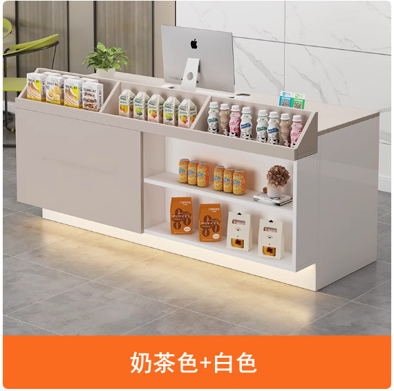 超市便利店收銀臺，公司辦公前臺，士多店櫃臺，接待臺，酒吧吧臺【尺寸140x60x90cm】下單後聯絡客服確認發貨顔色與方位