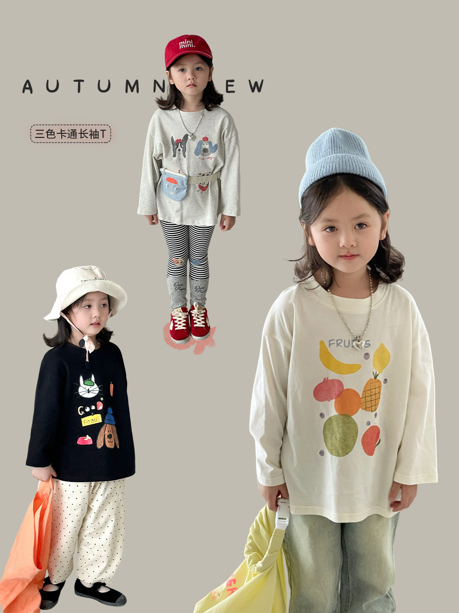 三色圓領塗鴉上衣