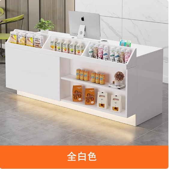 超市便利店收銀臺，公司辦公前臺，士多店櫃臺，接待臺，酒吧吧臺【尺寸220x60x90cm】下單後聯絡客服確認發貨顔色與方位