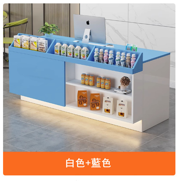 超市便利店收銀臺，公司辦公前臺，士多店櫃臺，接待臺，酒吧吧臺【尺寸320x60x90cm】下單後聯絡客服確認發貨顔色與方位
