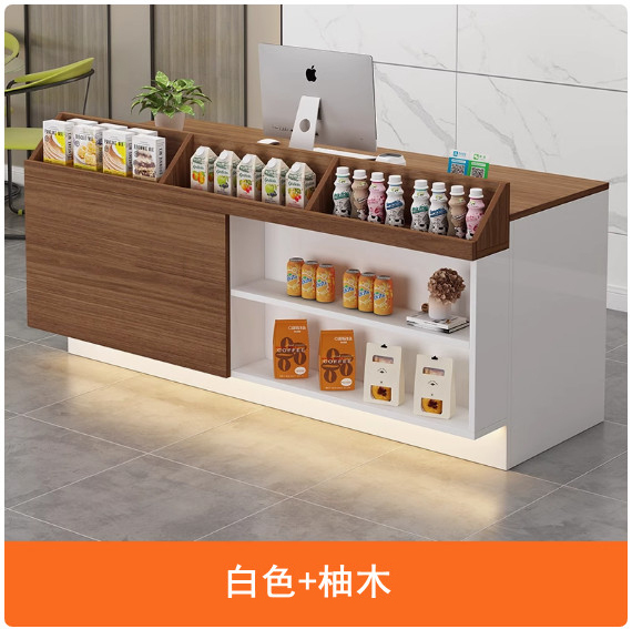 超市便利店收銀臺，公司辦公前臺，士多店櫃臺，接待臺，酒吧吧臺【尺寸360x60x90cm】下單後聯絡客服確認發貨顔色與方位