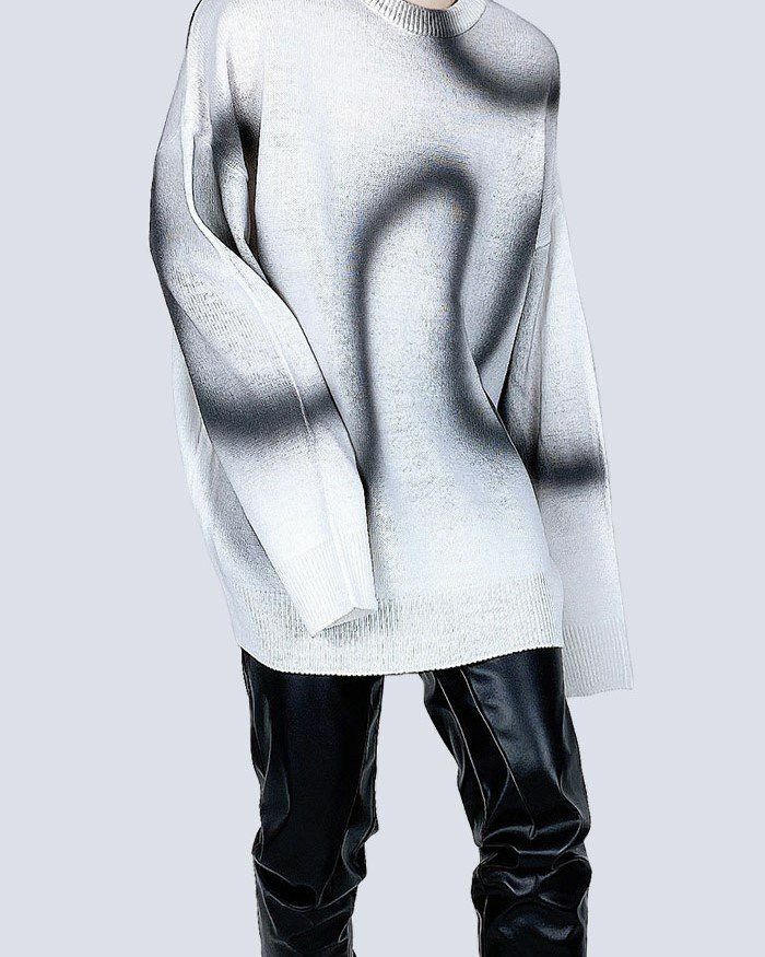 圓領亂紋圖案針織衫 3.14-045T