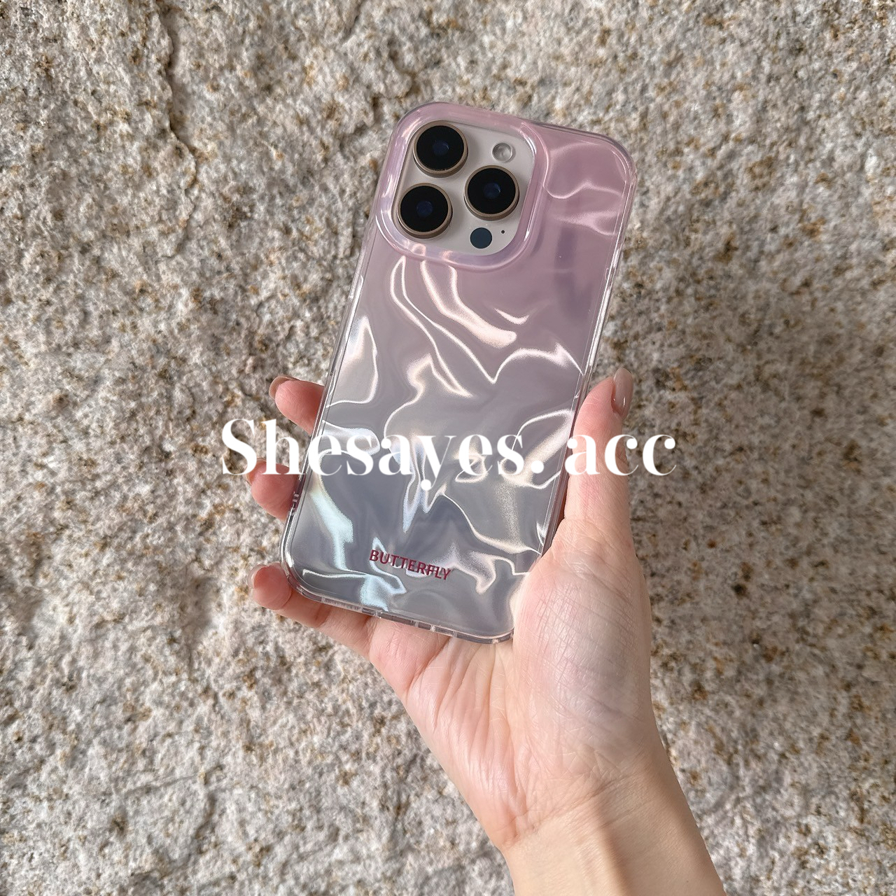 IPHONE 粉炫彩科技感手機殼