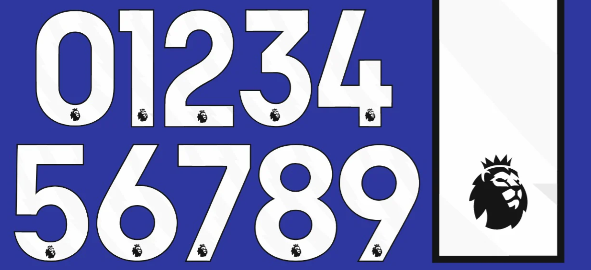 [印字]  2023~ 英格蘭超級聯賽用號碼 (白色)