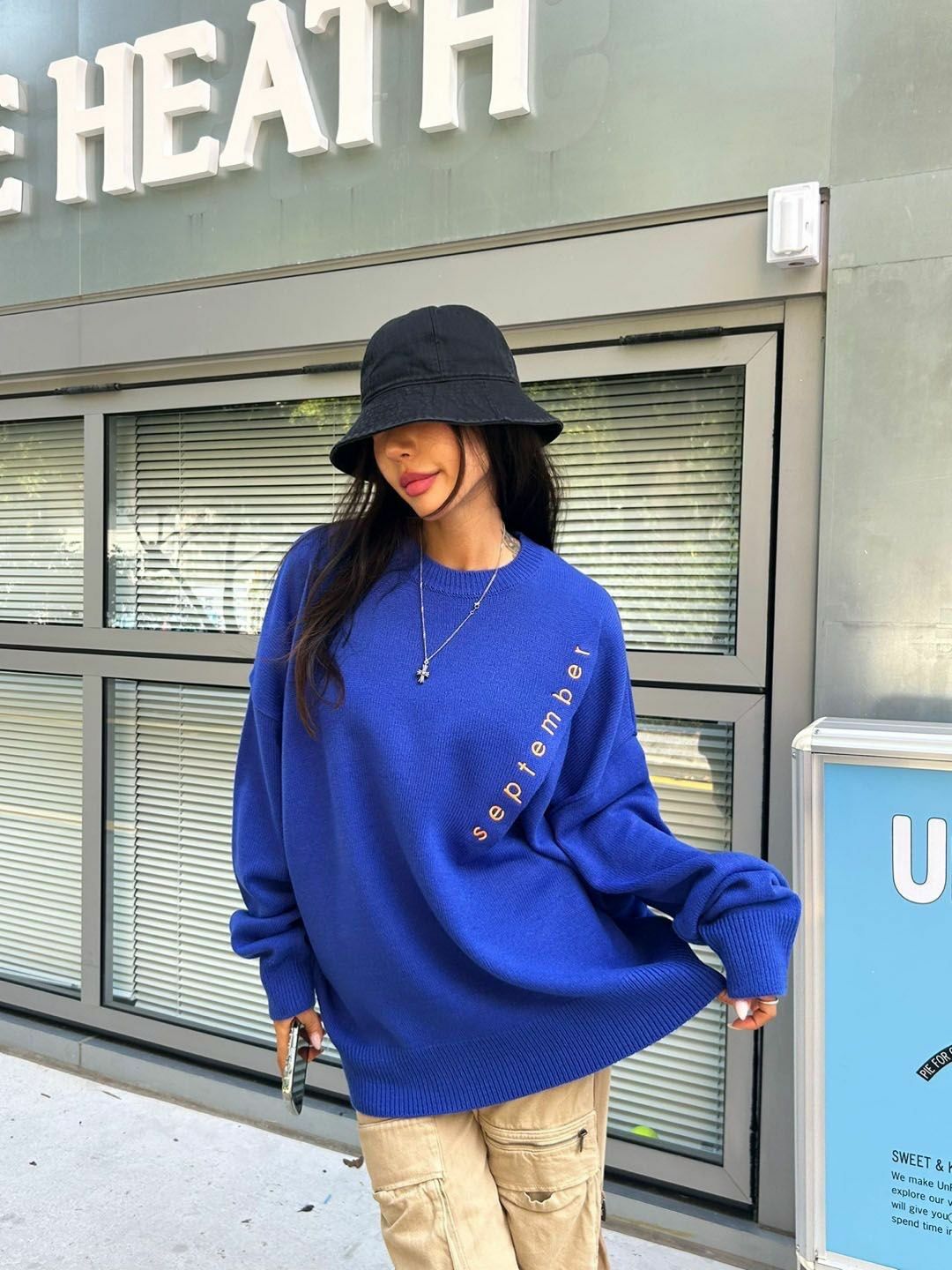 圓領英文字針織衫 3.14-056T