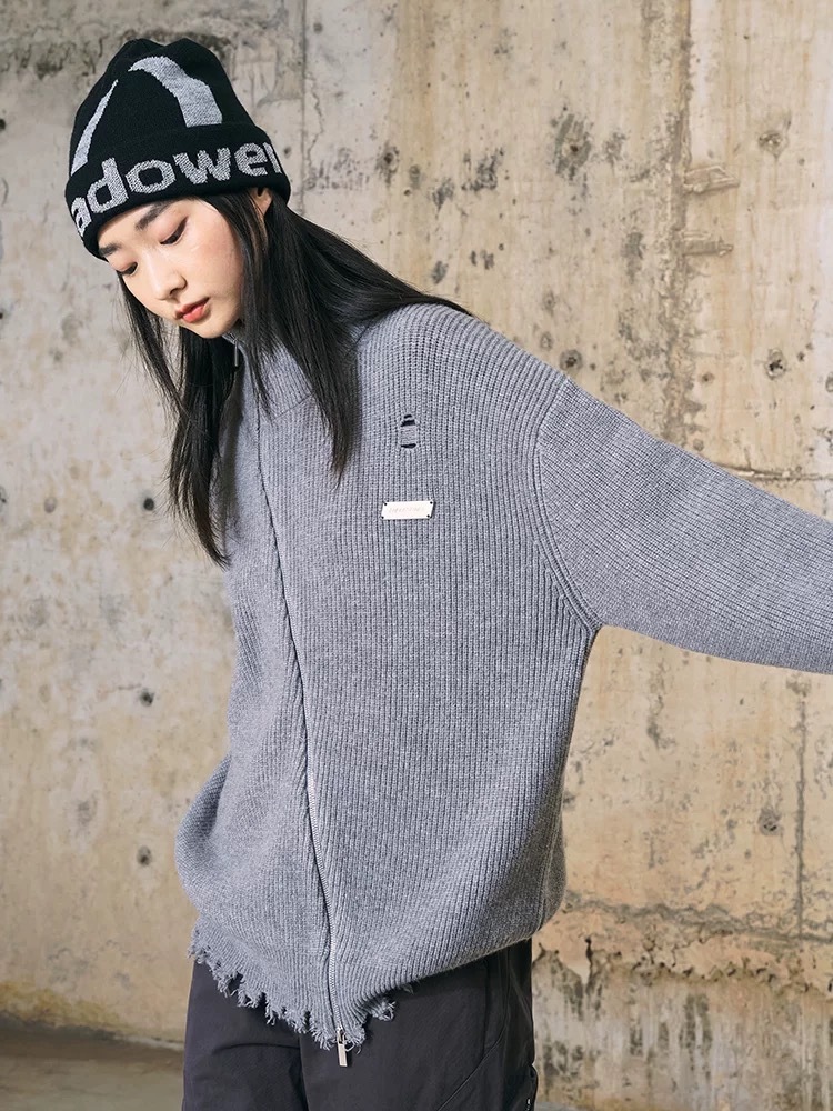 ENshadower隱蔽者 15%澳洲毛幾何圖案LOGO字母加厚針織帽