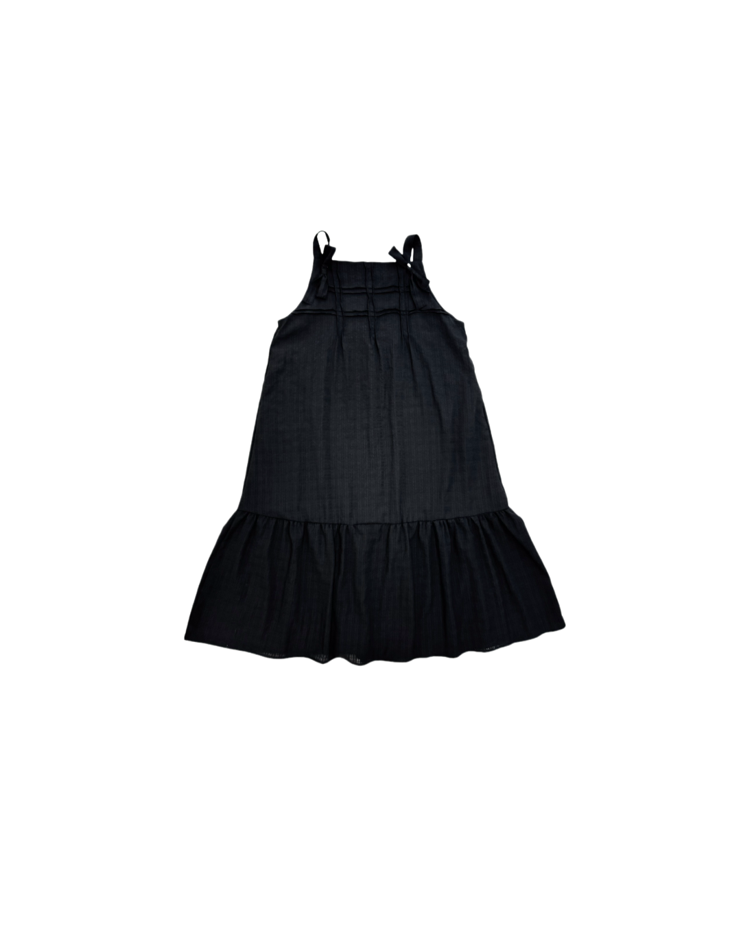 暗格紋綁帶胸褶吊帶Onepiece