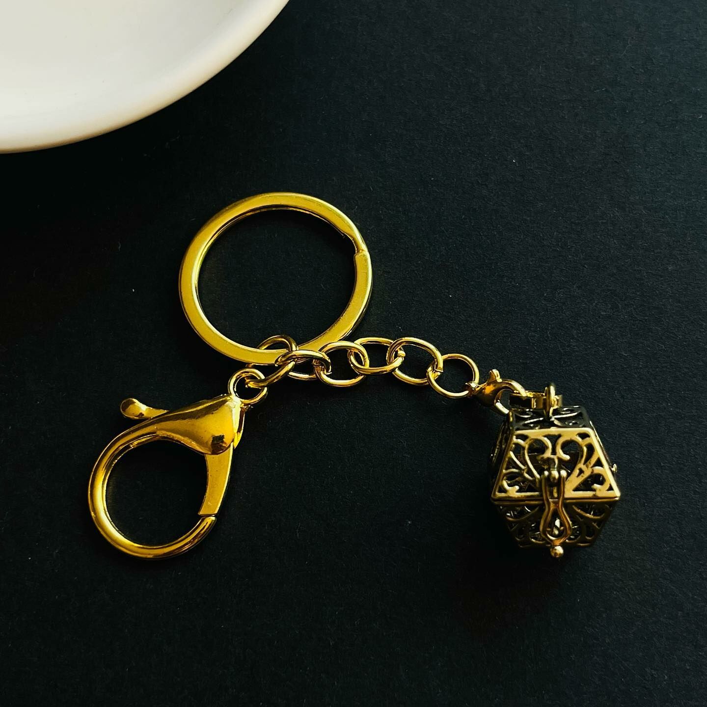 [原石] 水晶小球金屬盒 鑰匙圈 附贈香丸一瓶