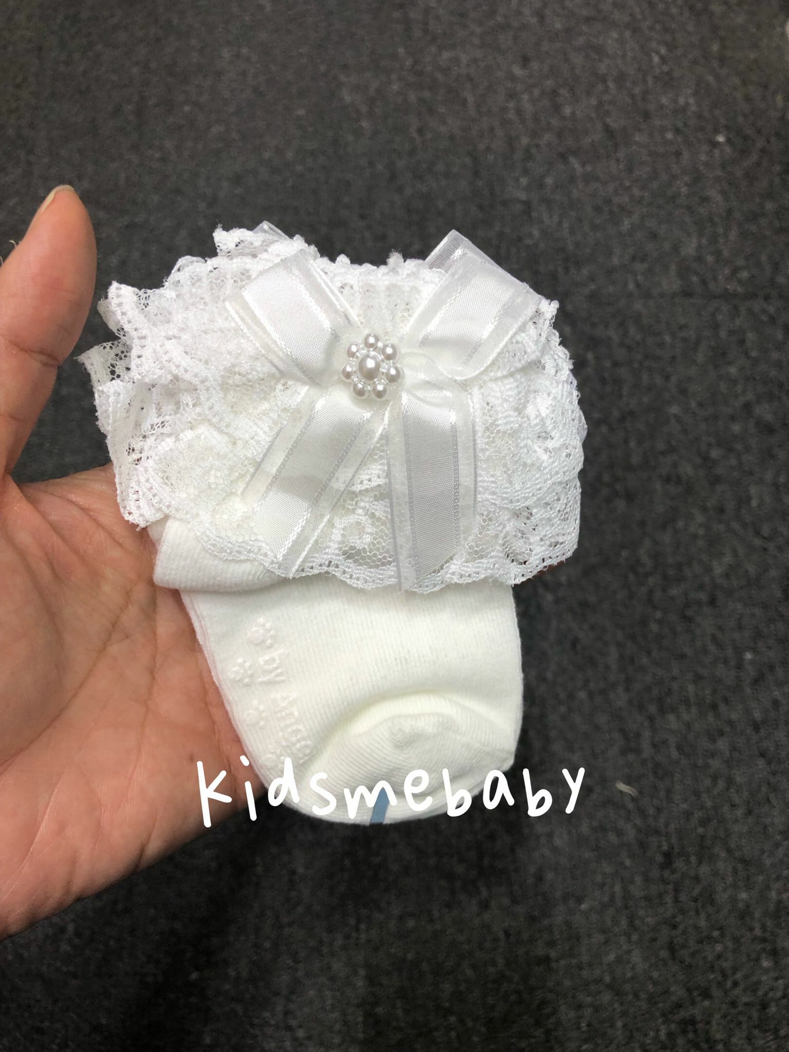 韓國制 白色蕾絲襪 (10-12cm)