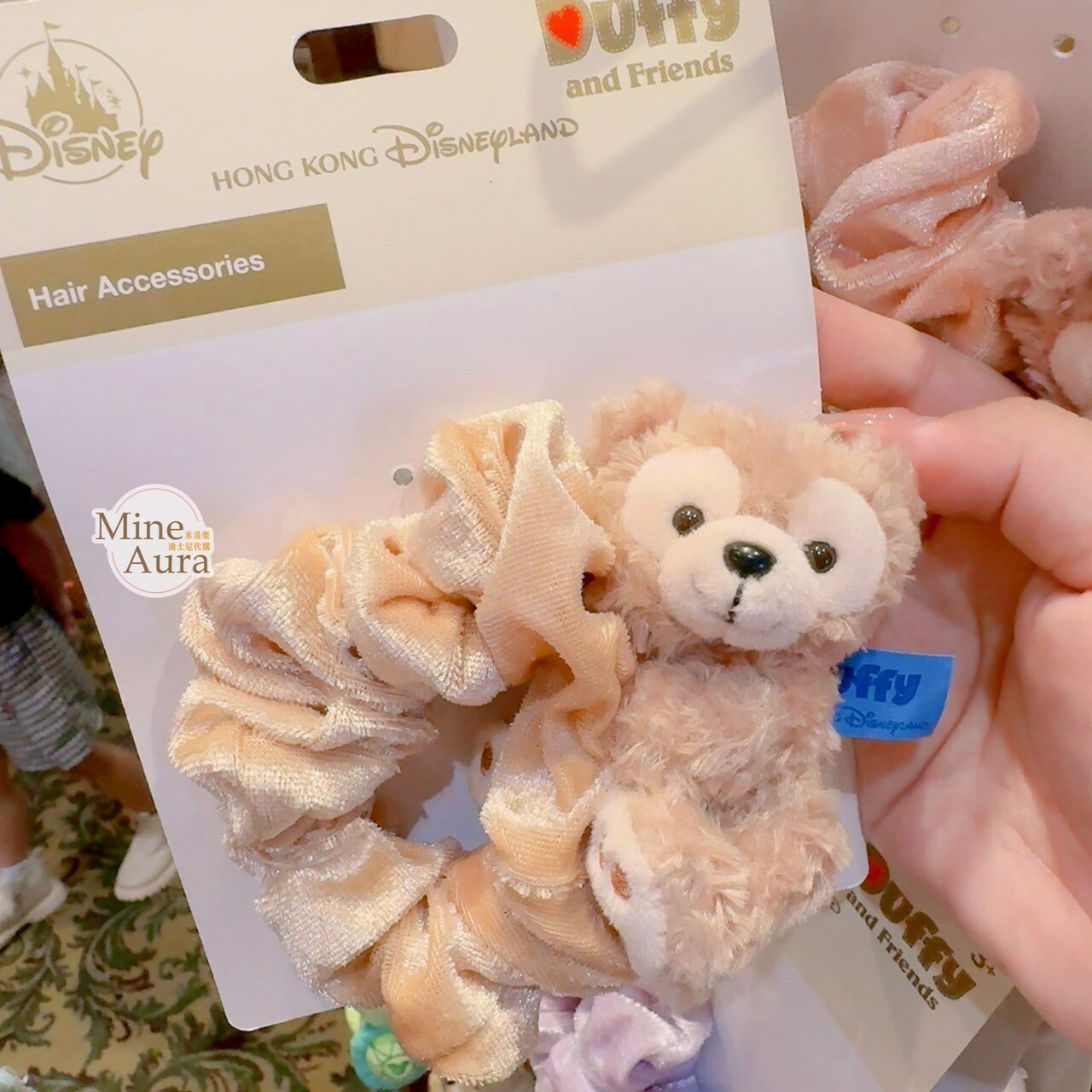 達菲 Duffy 絨毛抱抱 造型 髮束 大腸圈 髮飾 -香港迪士尼樂園
