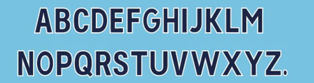 [印字]  2023~ 英格蘭超級聯賽用字母 (深藍色)