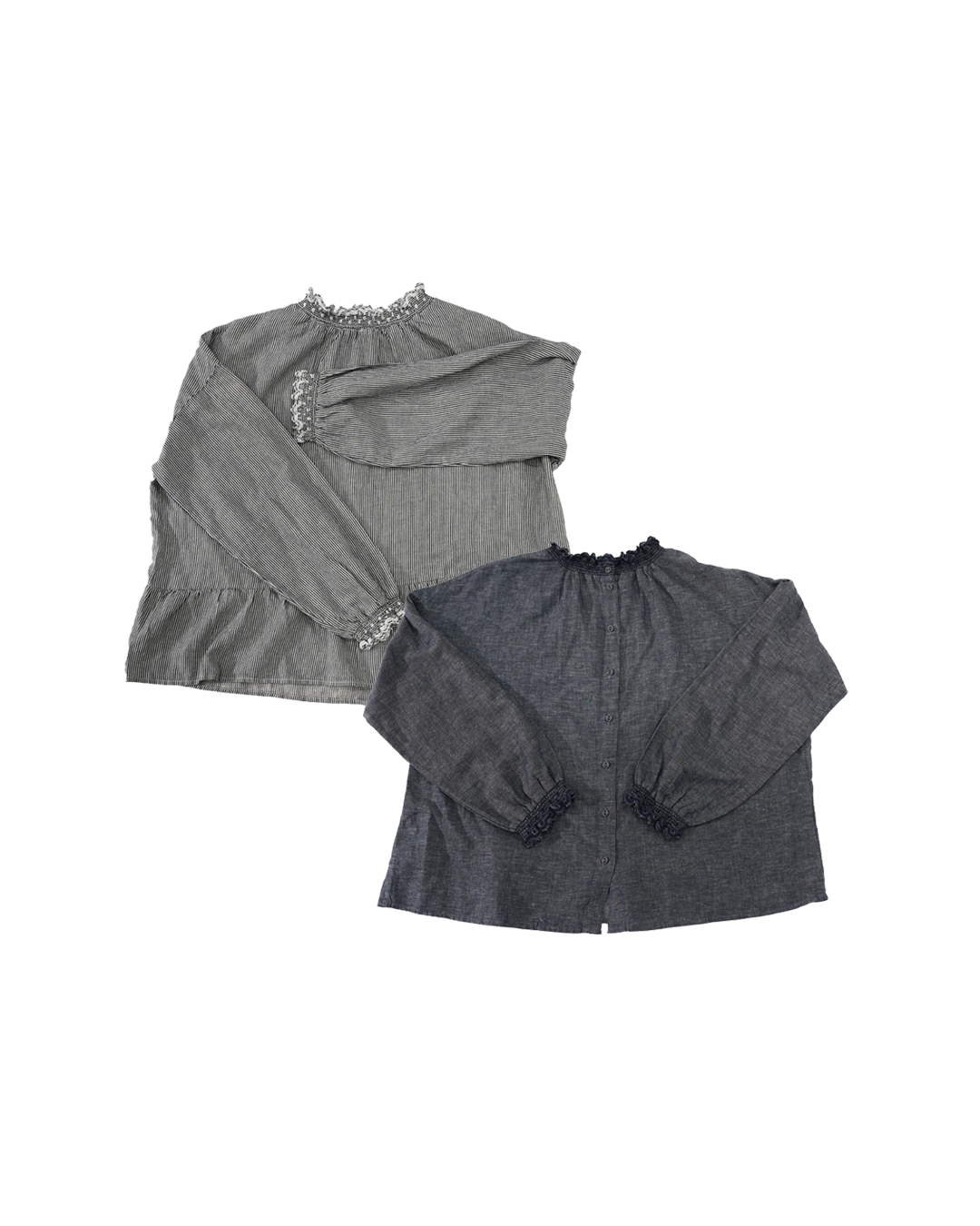 圈圈通花彈性領袖2way長袖上衣