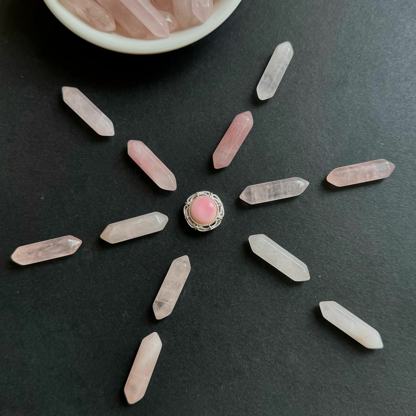 [原石] 粉晶 水晶陣雙尖 一組 5 根