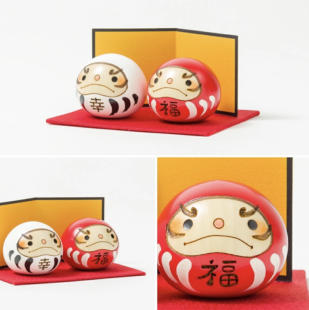 卯三郎の孫 紅白達摩福神木芥子套裝