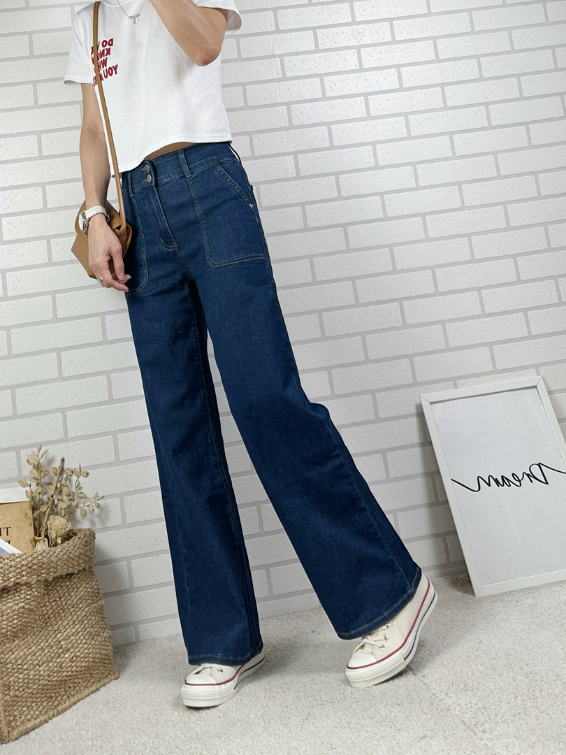 雙釦收腹顯瘦洗水寬褲 ⚡️搶現貨⚡️