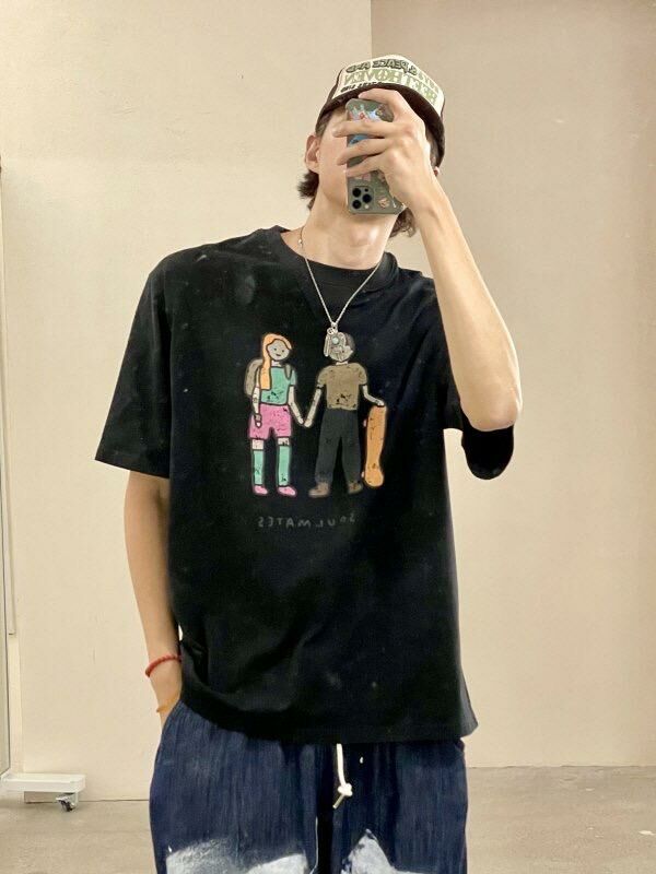 英文字圖案短袖Tee HIGH FIVE-095T