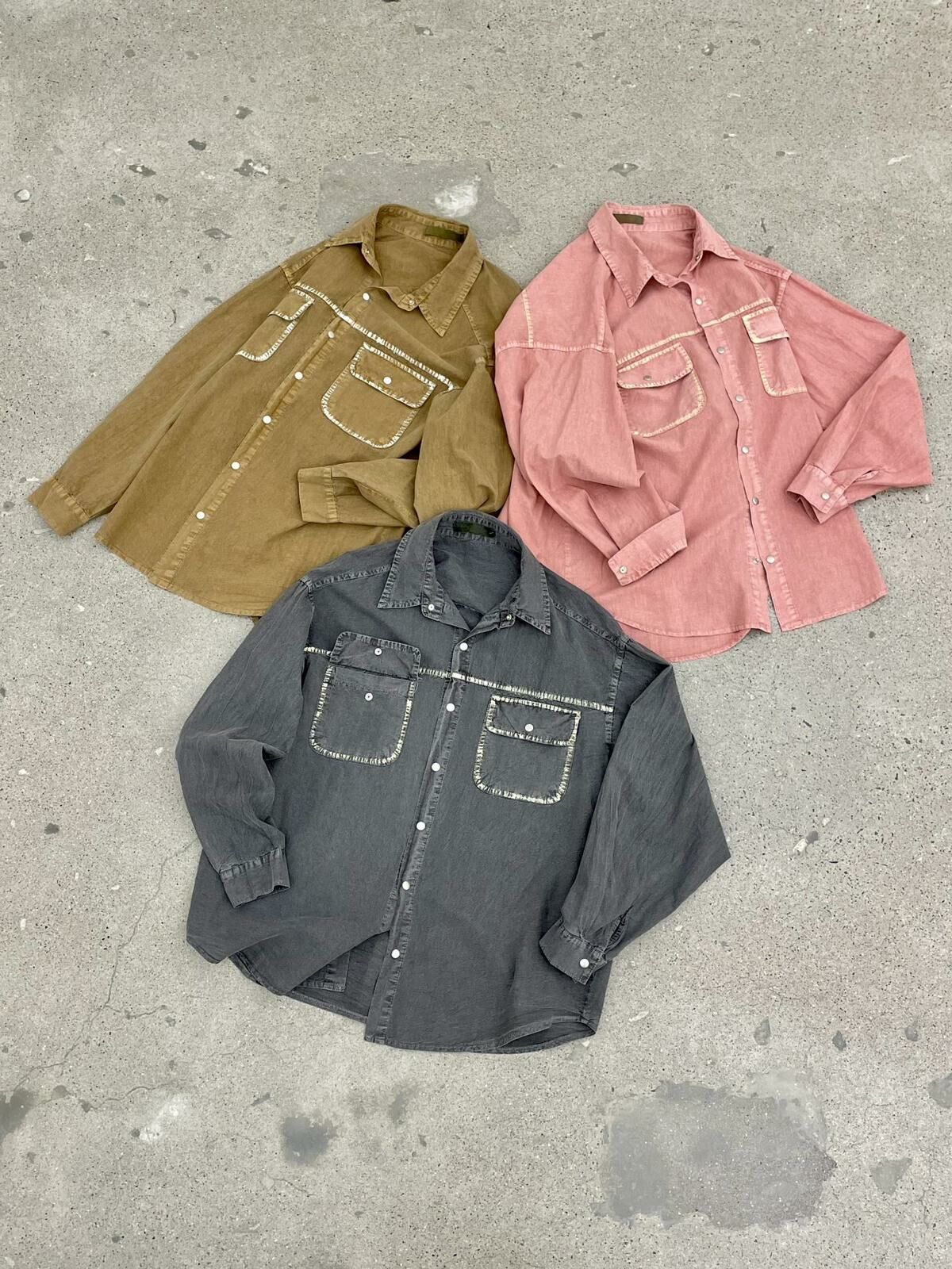 淨色白邊長袖恤衫 HIGH FIVE-097S