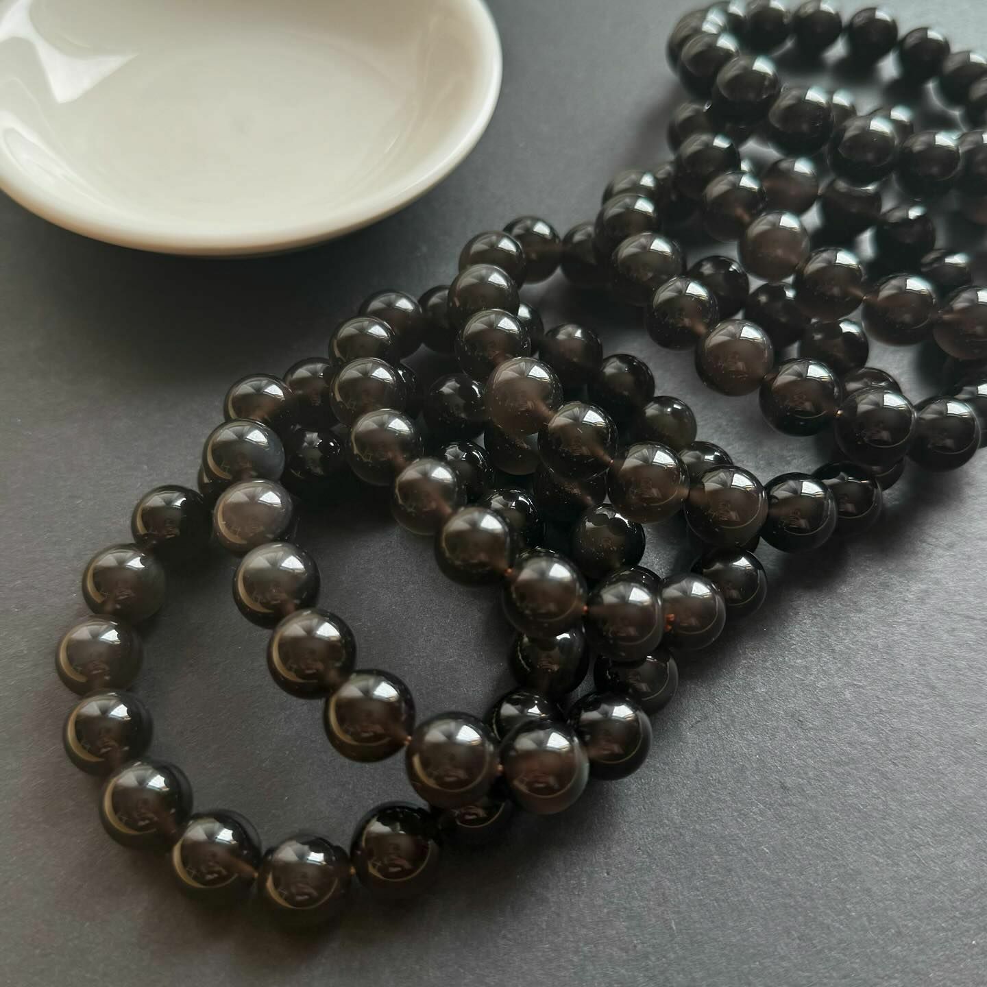 [原石] 冰種黑曜石 / 阿帕契之淚 水晶手串