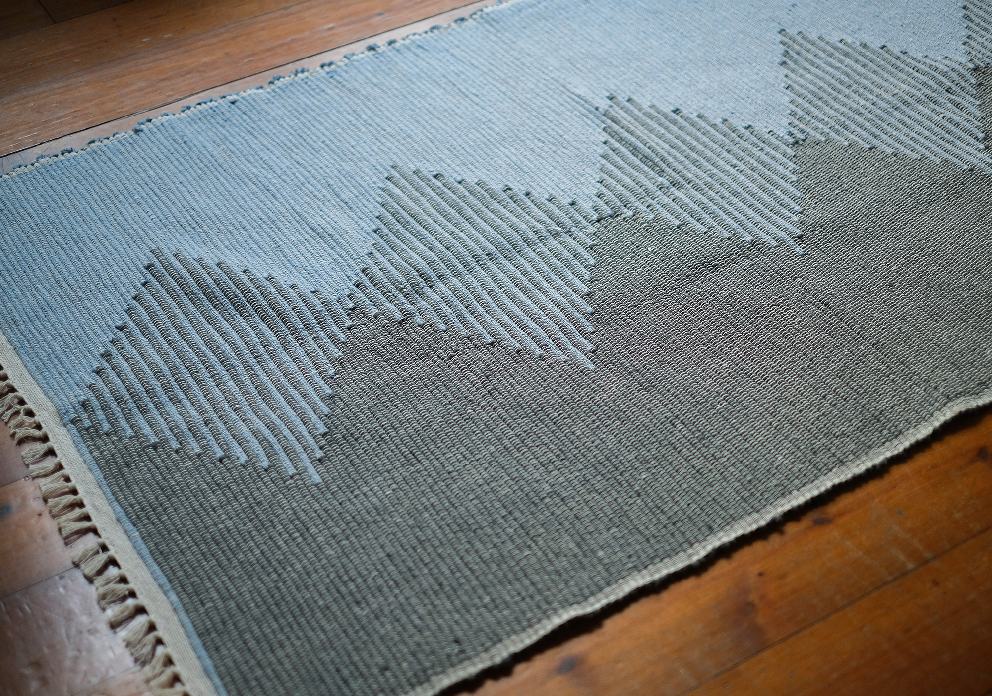 天然染手織布｜大地墊 - 波浪｜ 柬埔寨