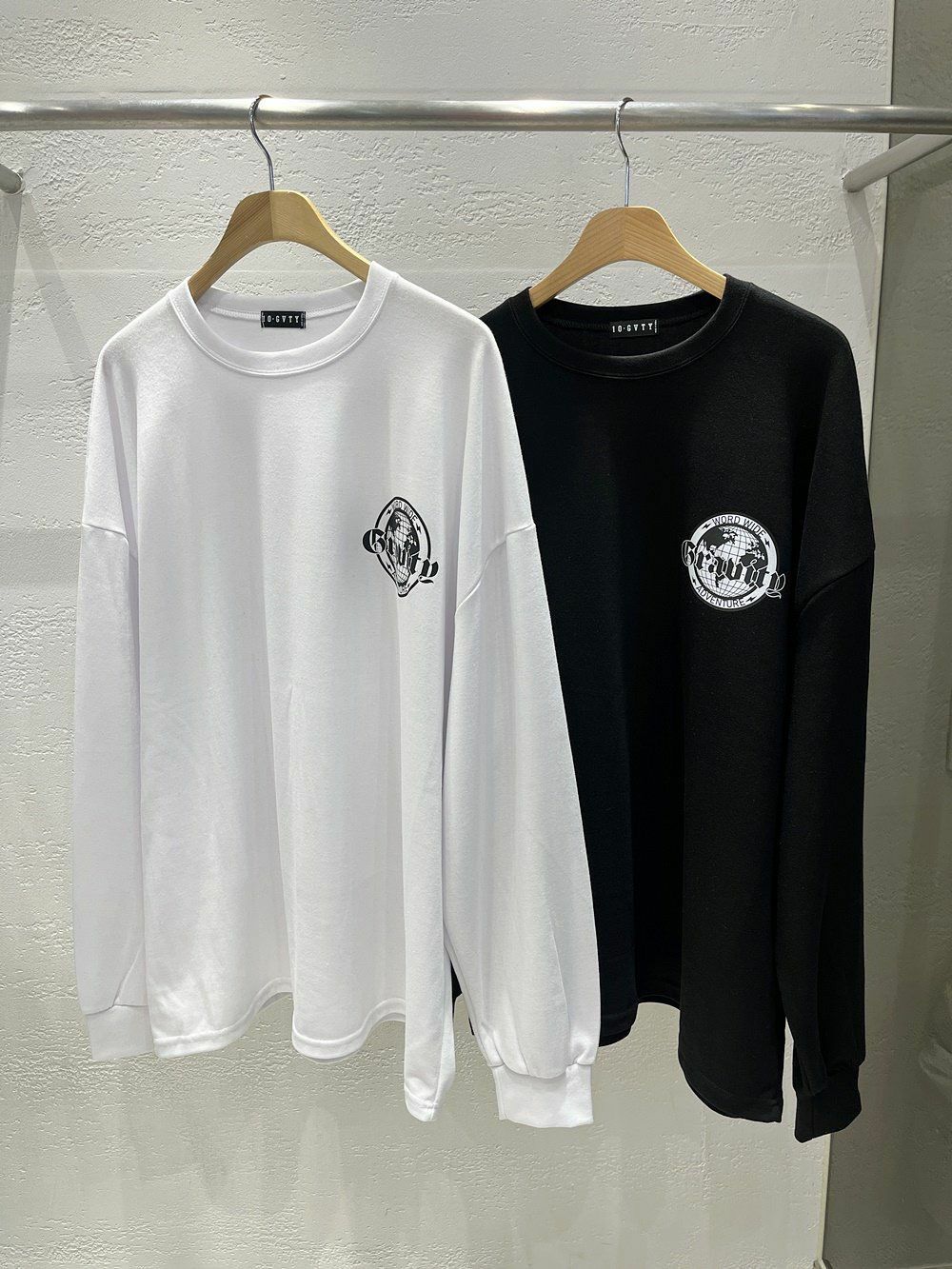 OverSize英文字圖案長袖衫 10.GVTY-0158T