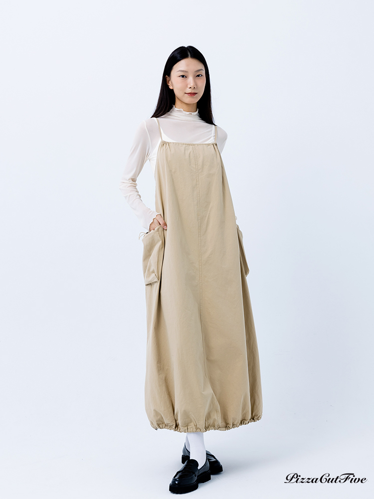 [SALE]口袋工裝設計肩帶洋裝 ThePeacePiece TPP243487008