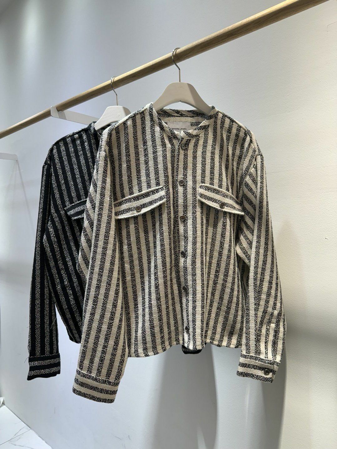 圓領直紋長袖恤衫 Crunky_youth-067S