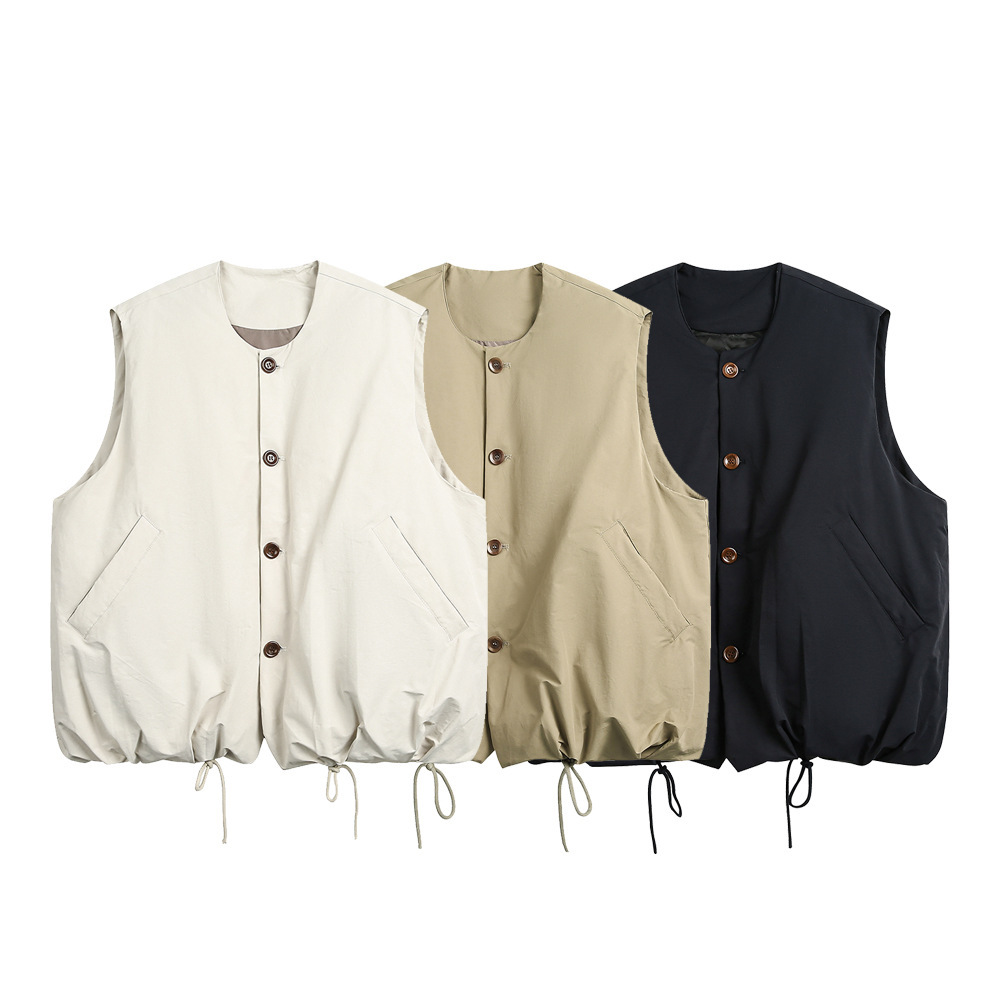 圓領背坎線鋪棉背心