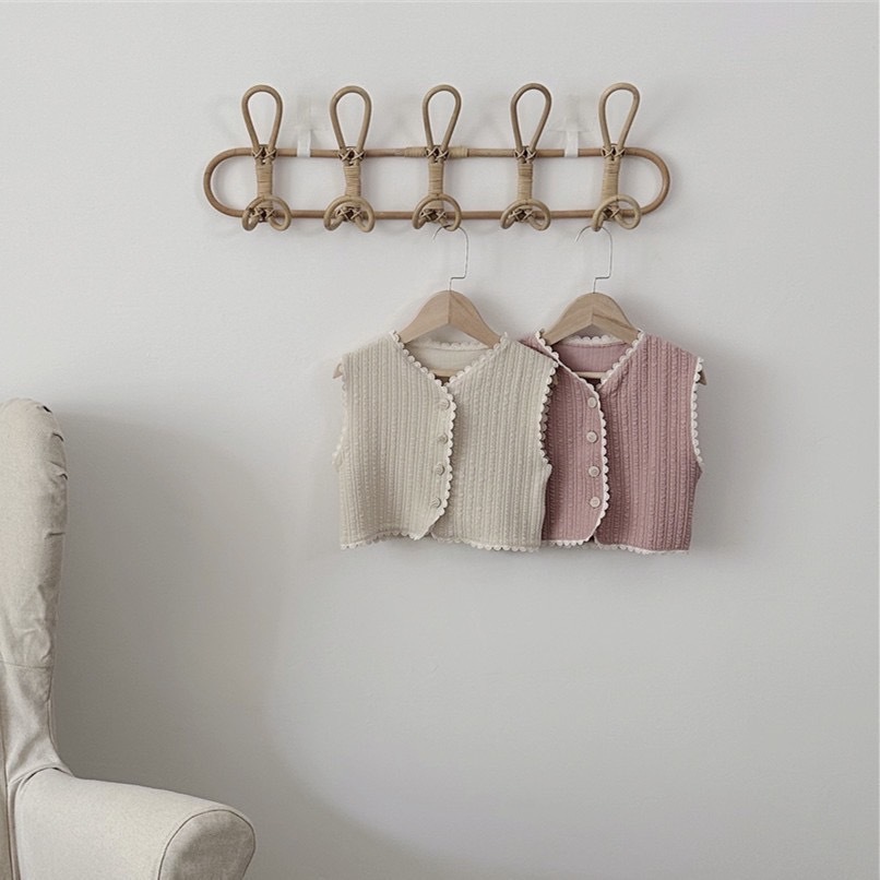 花紋花邊排釦小背心