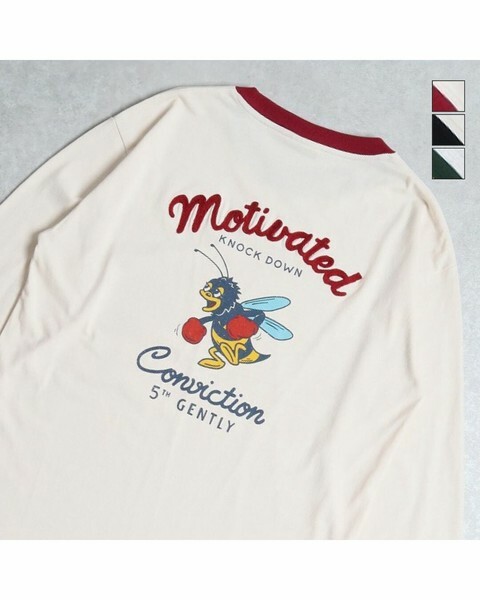 【日貨】蜜蜂拳手圈線刺繡TEE