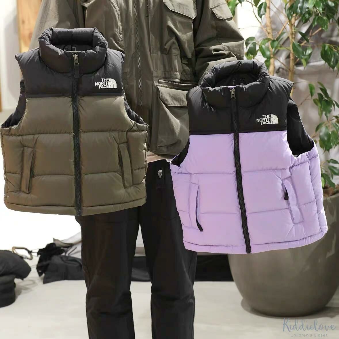 廠單 TNF 經典拼接款羽絨棉親子背心