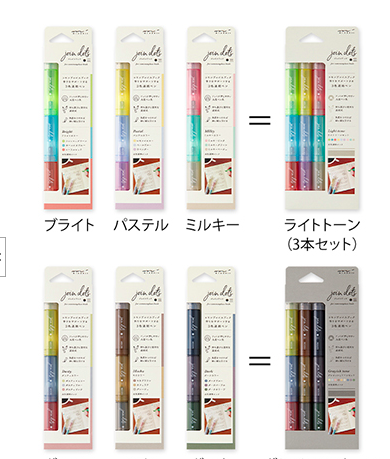 三色標記螢光筆｜日本MIDORI