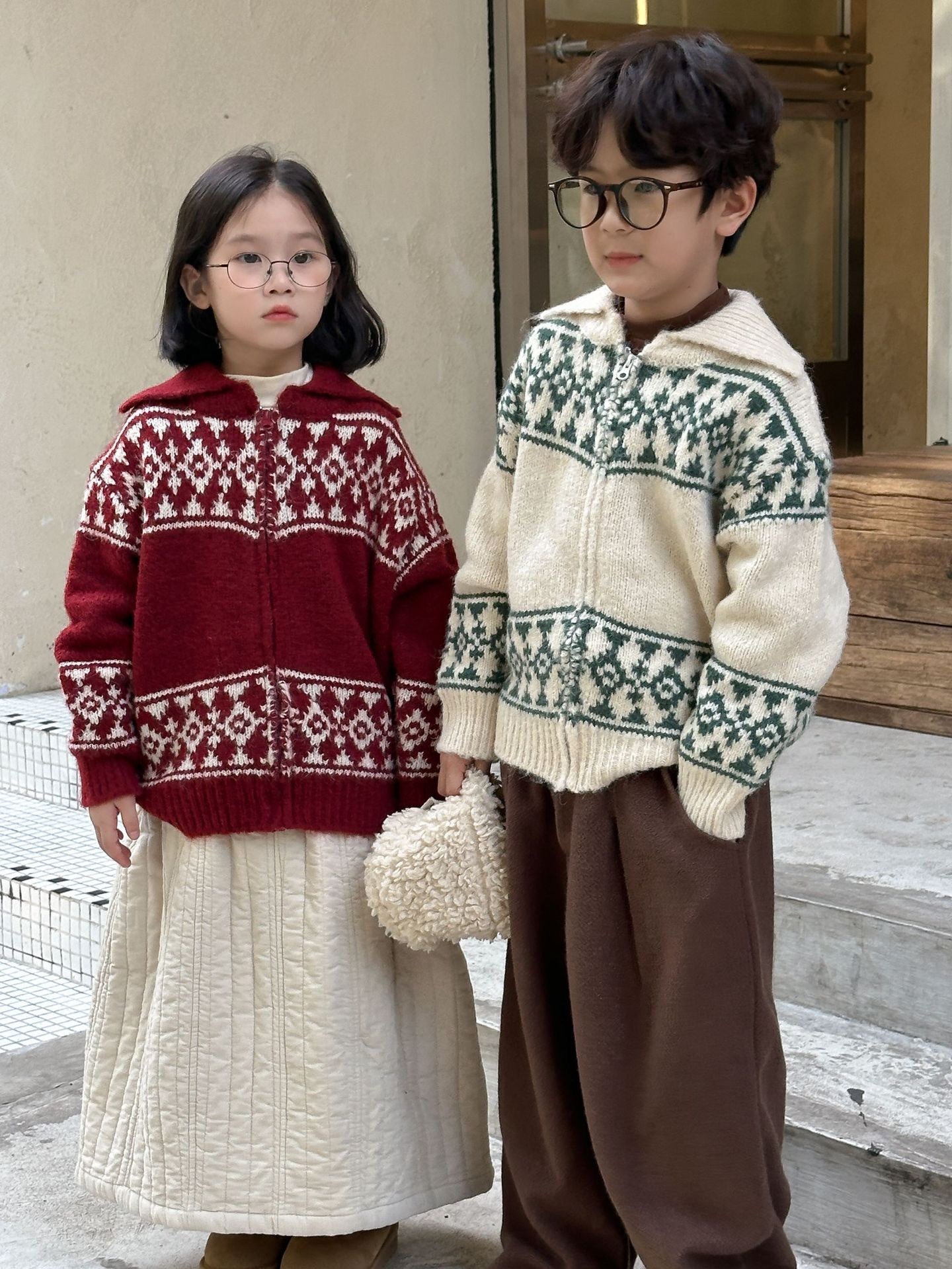 兄弟姐妹一起穿_復古雪花加厚外套