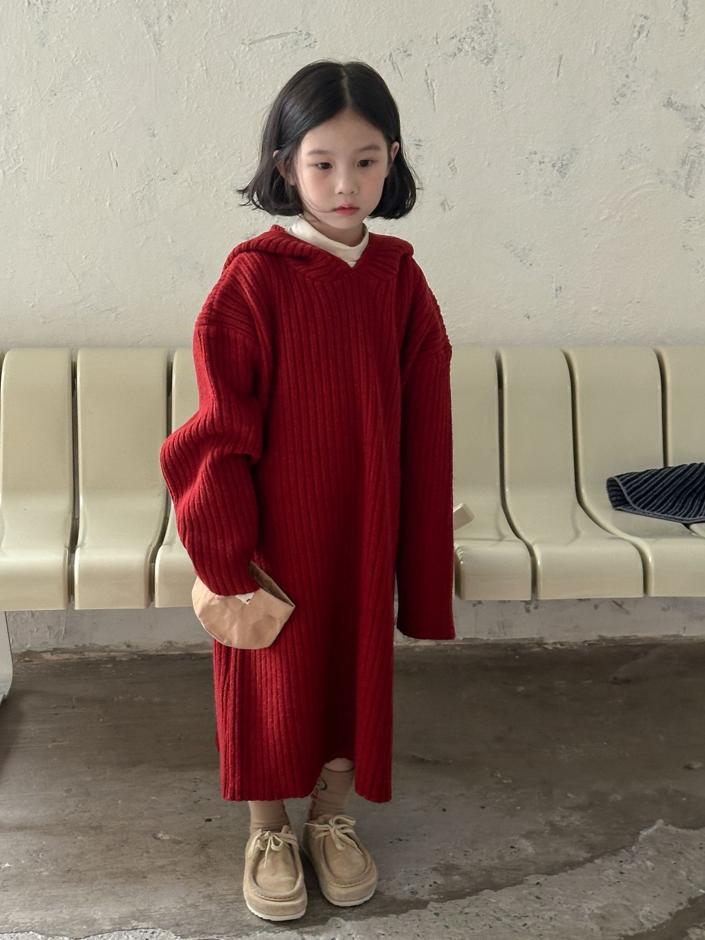 三色加厚毛衣洋裝